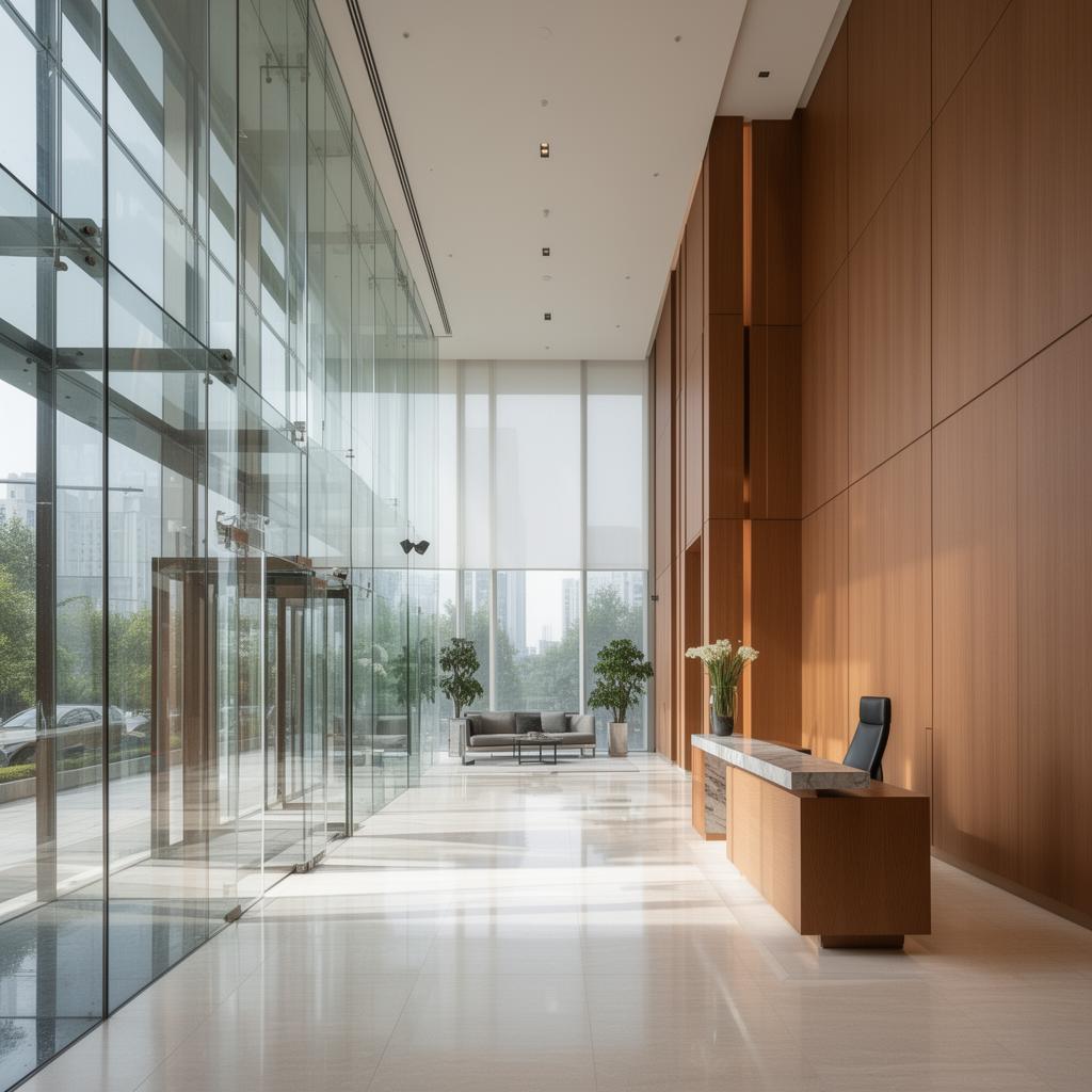 Lobby de edifício moderno